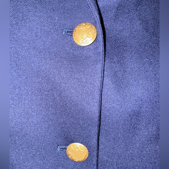 J crew women’s schoolboy blazer- size 2- navy blue- gold lining - Picture 3 of 5
